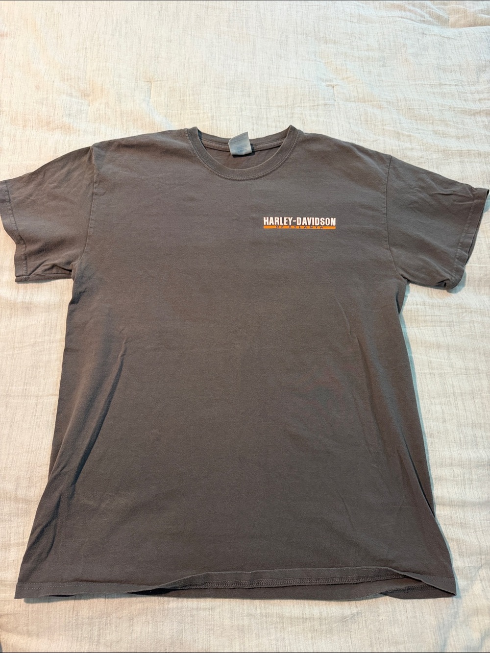 Harley-Davidson Gray Short Sleeve Logo Tee with Orange Accent